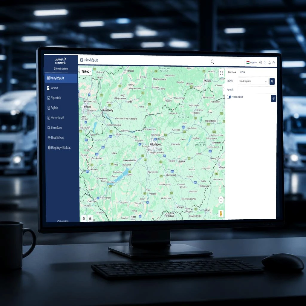 Fleet management software real-time map / Flottakezelő szoftver valós idejű térkép